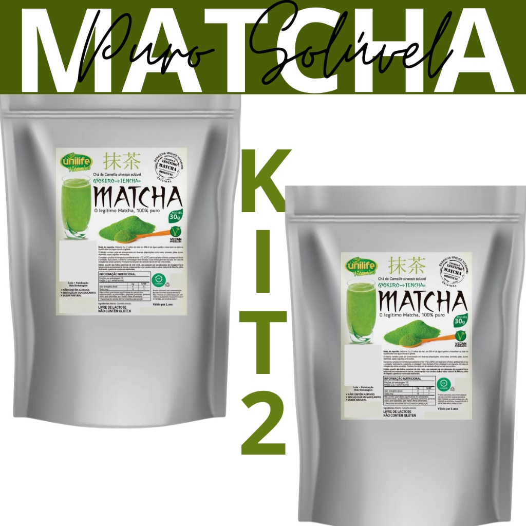 KIT 2 - MATCHA ENVELOPE - 30G - UNILIFE | Shopee Brasil