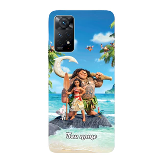 Capinha para Xiaomi RedMi Note 11 Pro 4G - 5G Anti Impacto Personalizada - Moana e Maui com nome