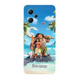 Capinha para Xiaomi RedMi Note 12 Pro 5G / Note 12 Pro Plus 5G Anti Impacto Personalizada - Moana e Maui com nome