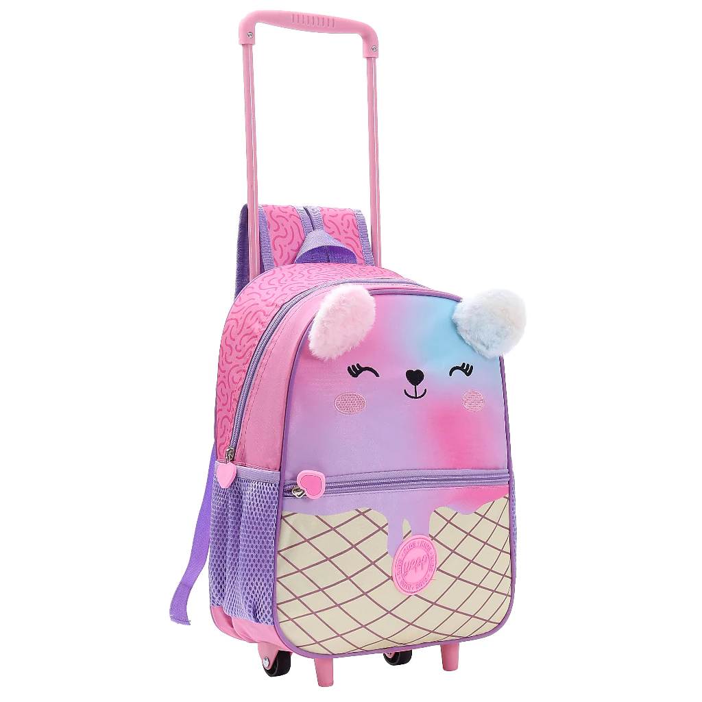 Mochila de Rodinhas Infantil Escolar Volta As Aulas Animais Yepp Kids