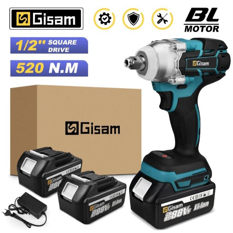 Chave de Impacto 520n.m 1/2 Gisam com Sem Escova Motor Brushles ...