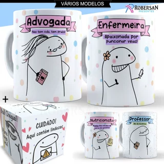 Caneca Personalizada Porcelana Profissões Flork Professora Nutrição Enfermeira Farmaceutica Médica