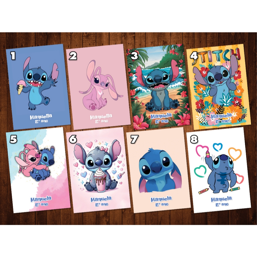 Kit Adesivos Lilo e Stitch / 10 Capas Caderno (A4) e 1 Capa Caderno (A5 ...