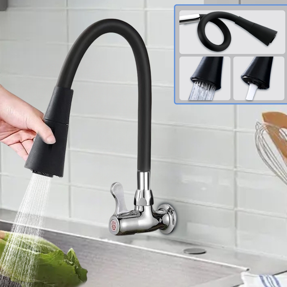 Torneira Para Pia De Cozinha Gourmet Deluxe Com Chuveiro Preto Flexível ...