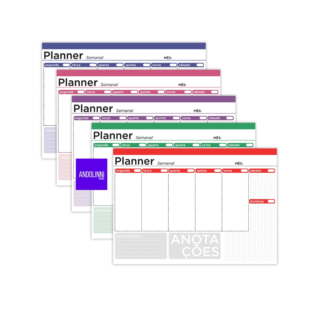 Planner 52 Semanas - 52 folhas A4 - Blocadas - tamanho 29,7cm x 21cm ...