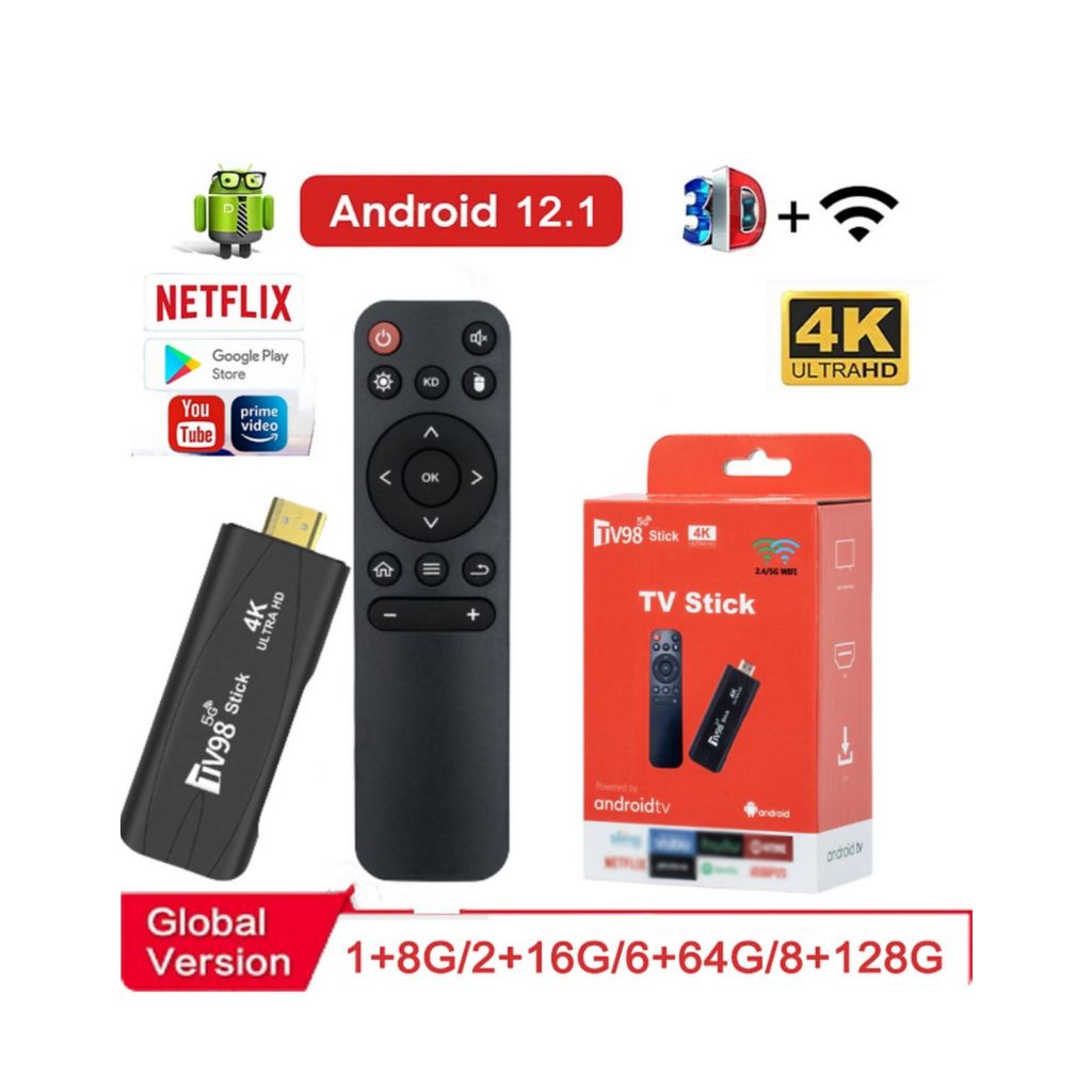 Global 4K TV Stick play store baixa app Android 12.1 Smart tv Fire ...