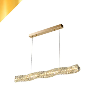 Lustre Pendente Cristal K9 LED 3500K Branco Quente Aconchegante Mesa De Jantar Luxo Sala
