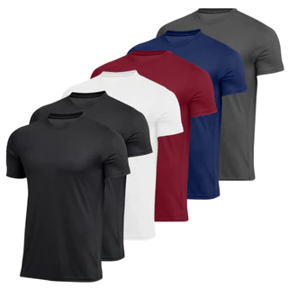 Kit 6 Camiseta Masculina Tecnologia Dry Proteção Solar UV50 Térmica Anti Suor Academia Treino