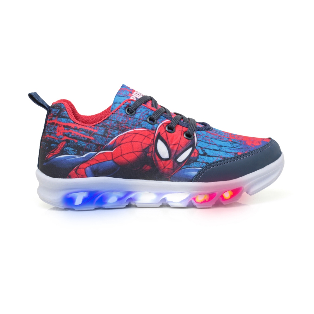 Tênis Infantil Menino de Led Luz Homem Aranha Spider Envio Rápido