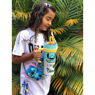 Bolsa Stitch com chaveiro e Copo Térmico Personalizado