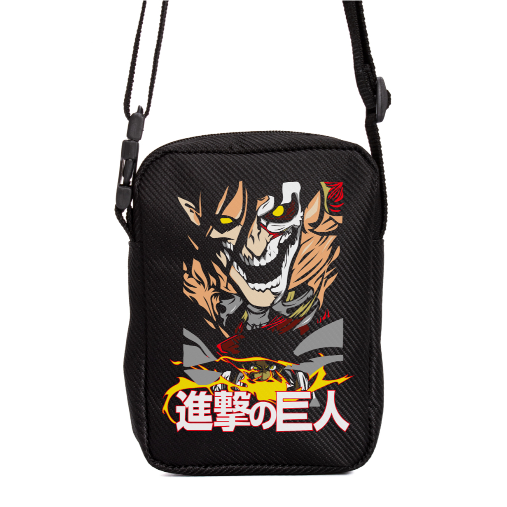 Shoulder Bag Masculino Feminina Transversal Anime Attack On Titan "Eren ...
