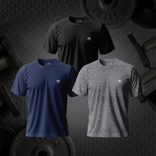 Kit 3 Camisetas Masculina Dry Fit Básico Passeio Academia