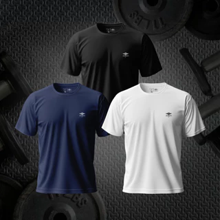 Kit 3 Camisetas Masculina Dry Fit Básico Passeio Academia em Oferta na Shopee