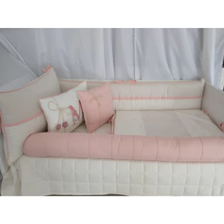 Kit Berço Americano Menina Bita Rose Blush 11 Peças Algodão