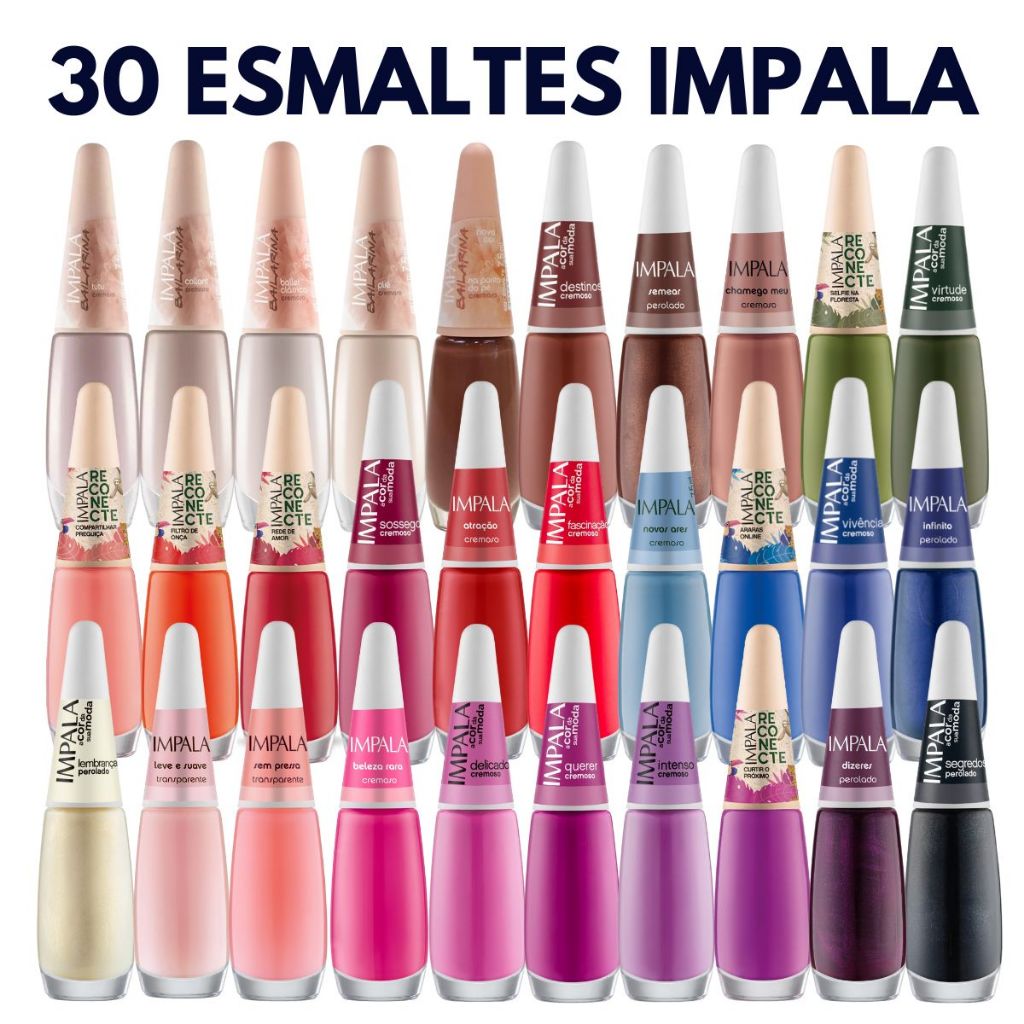 Kit de Esmaltes Impala Manicures Lançamento Cores de Verão Cremosos ...