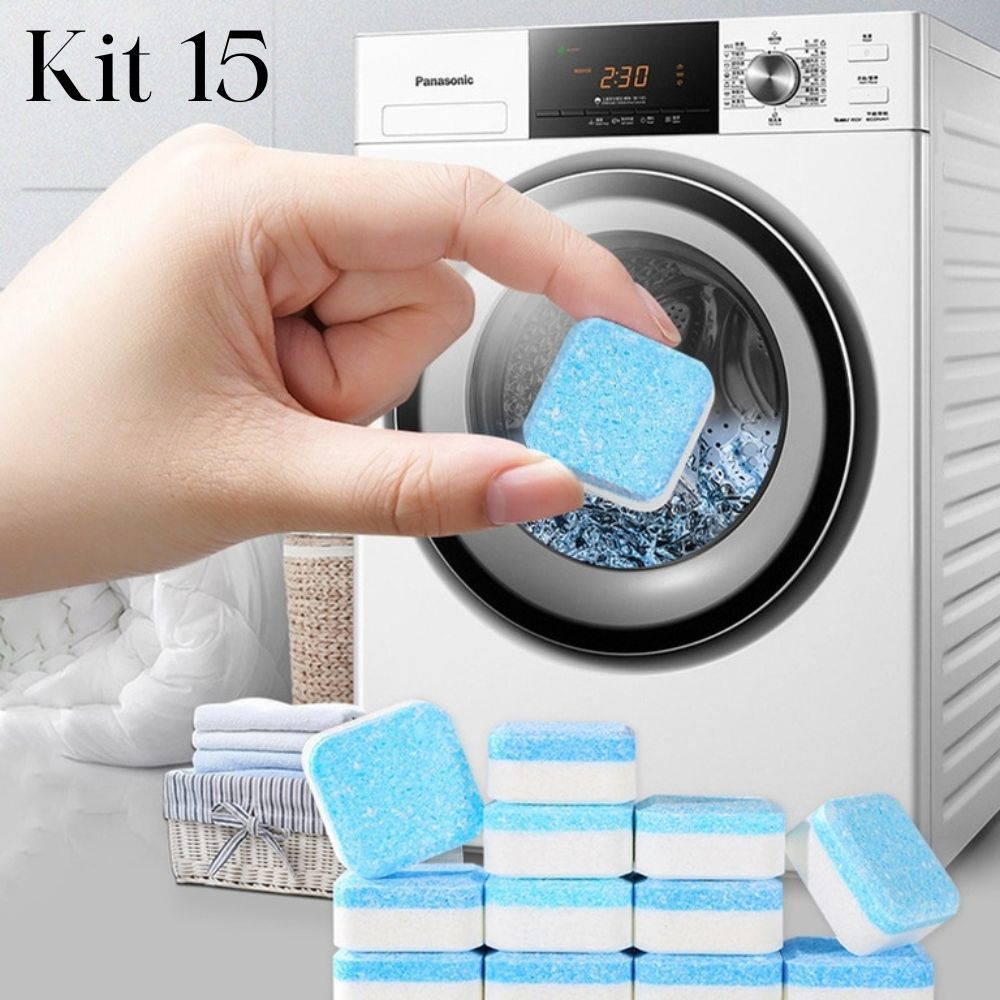 Kit - 15 Pastilhas para Limpeza de Máquinas de Lavar Roupas ...
