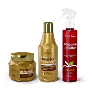 Kit Banho de Verniz e Acidificante Vinagre de Maça Forever Liss em Oferta na Shopee
