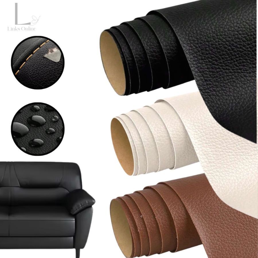 Couro Auto Adesivo para Reparo e Revestimento Sofá Bolsa Carro cadeira moveis 1,40 X 50CM