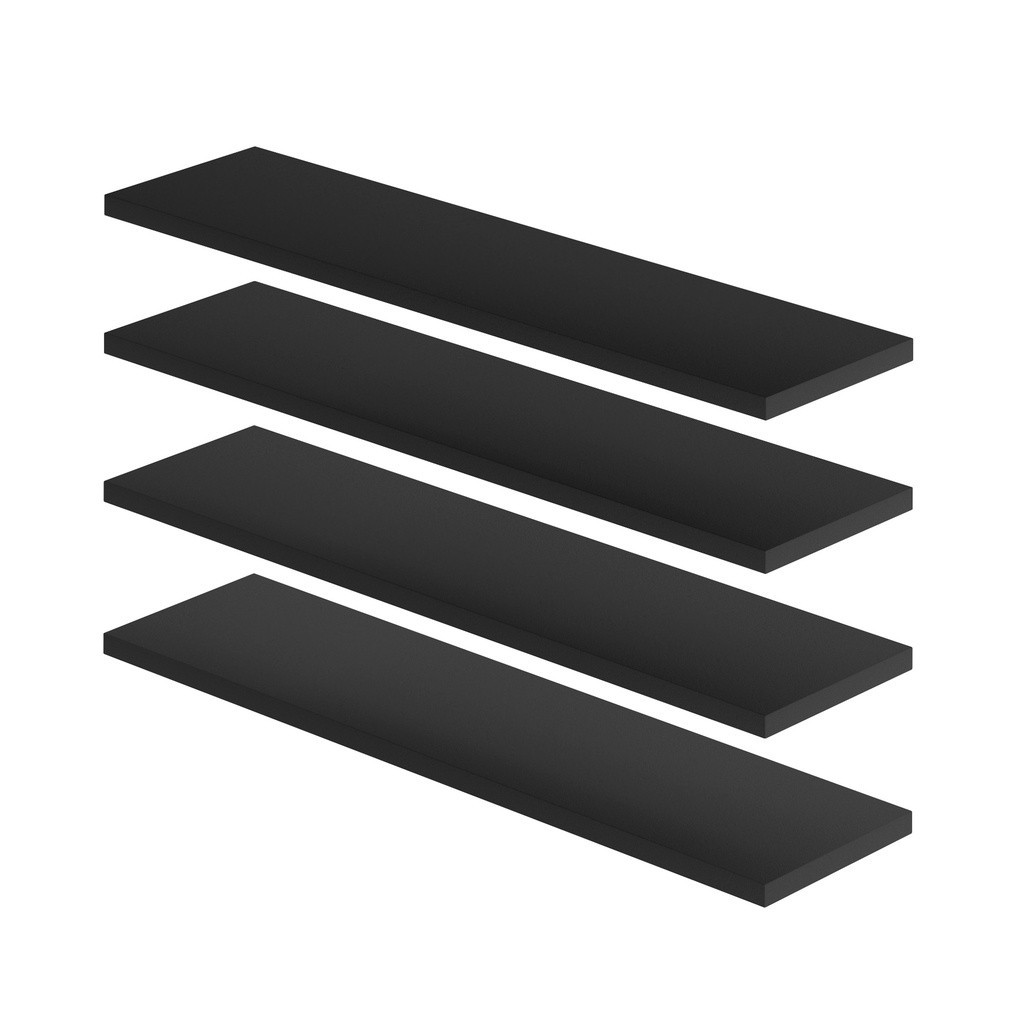 Kit 4 Prateleiras Nicho MDF 60x15 cm com Suporte Invisível - Branco ou ...