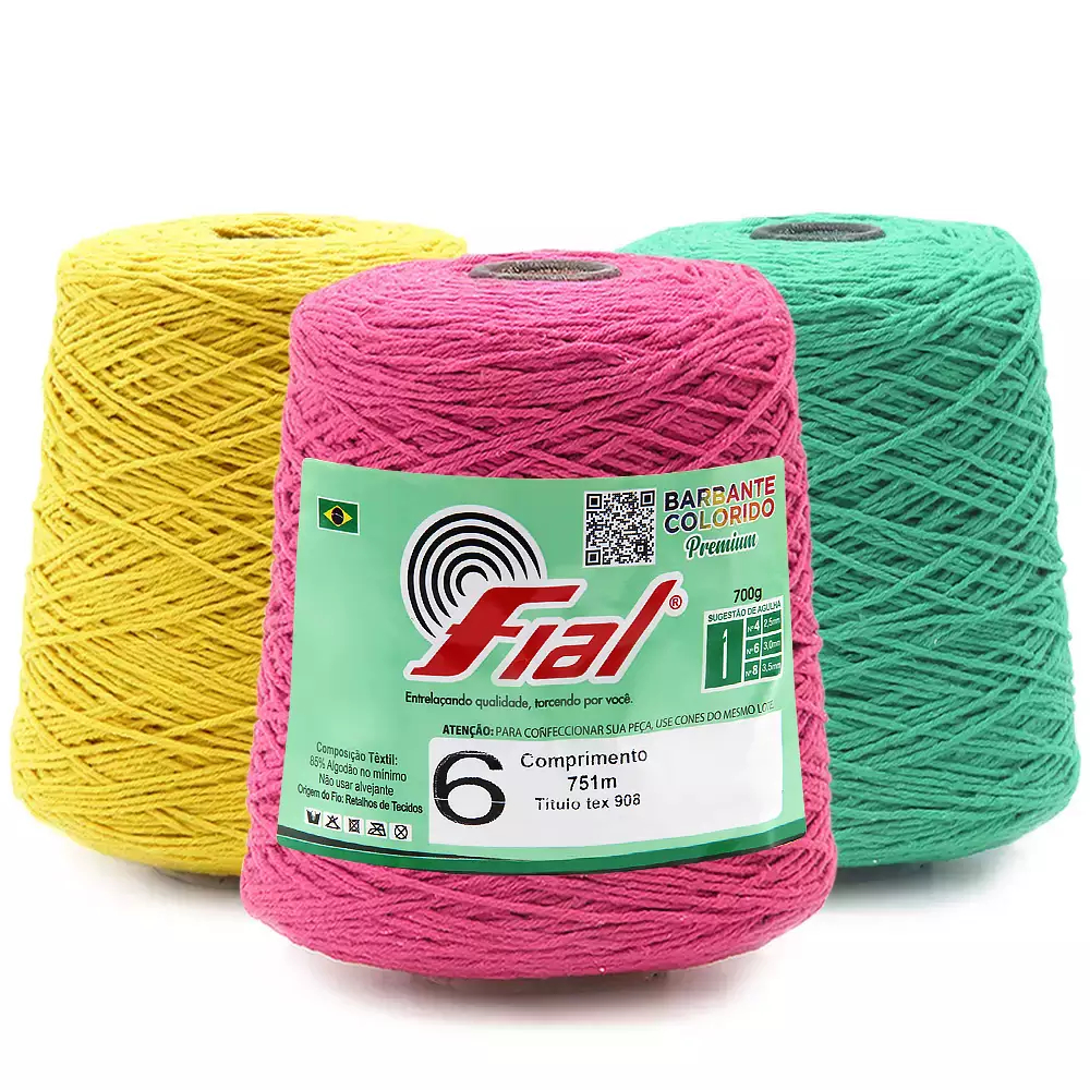 Barbante Fial Premium- 700 gramas - Fial para croche | Shopee Brasil