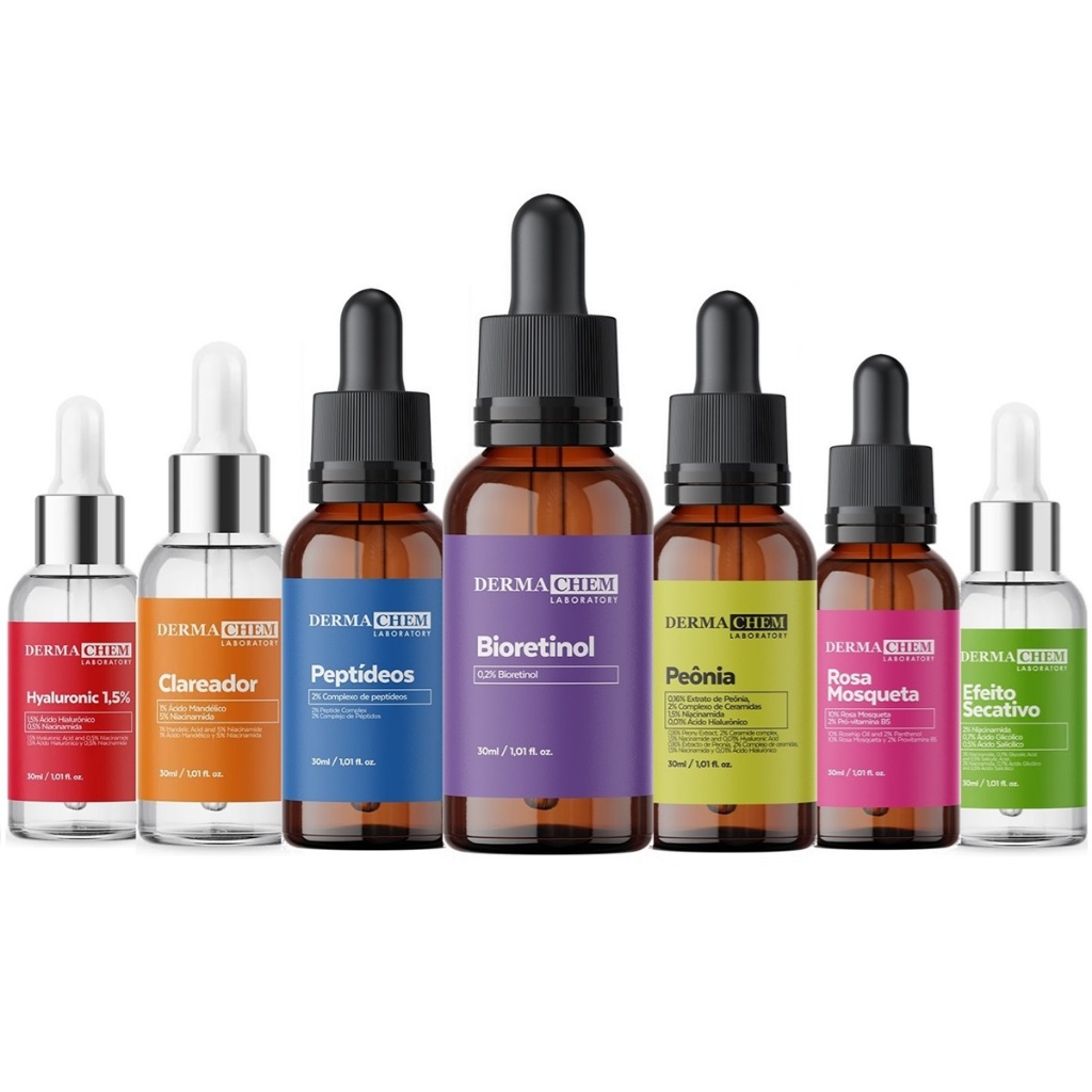 Sérum Dermachem Clareador Peônia Hyaluronic Bioretinol Rosa