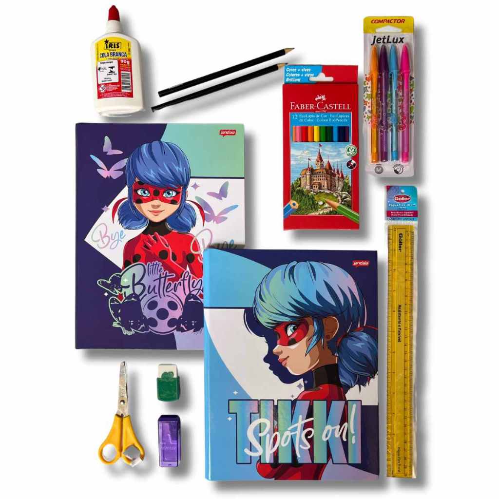Kit material escolar completo Lady Bug Miraculous | Shopee Brasil