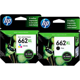 Kit de Cartucho de Tinta 662 xl - Alto Rendimento - Black + Color