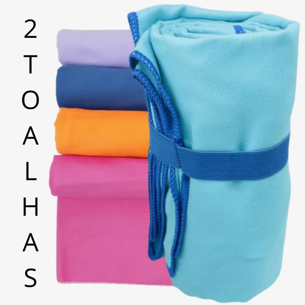 2 TOALHAS de Praia Microfibra Alta Absorção Sports Tamanho G 130x80cm ...