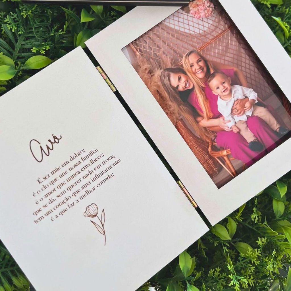 Porta Retrato Presente Para Mãe Pai Avós Bisa Personalizado Lembrancinhas Em MDF Branco