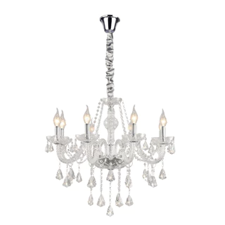 LUSTRE CANDELABRO CRISTAL LEGÍTIMO K9 -6 BRAÇOS TRANSPARENTE