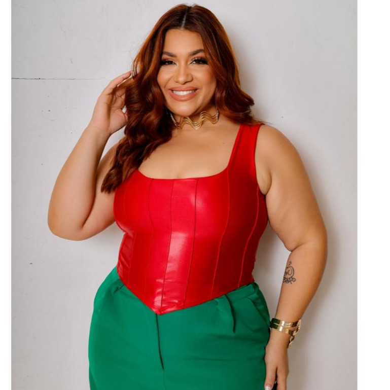 Cropped Regata Corset Couro Plus Sizer Top Blusinha Cirre | Shopee