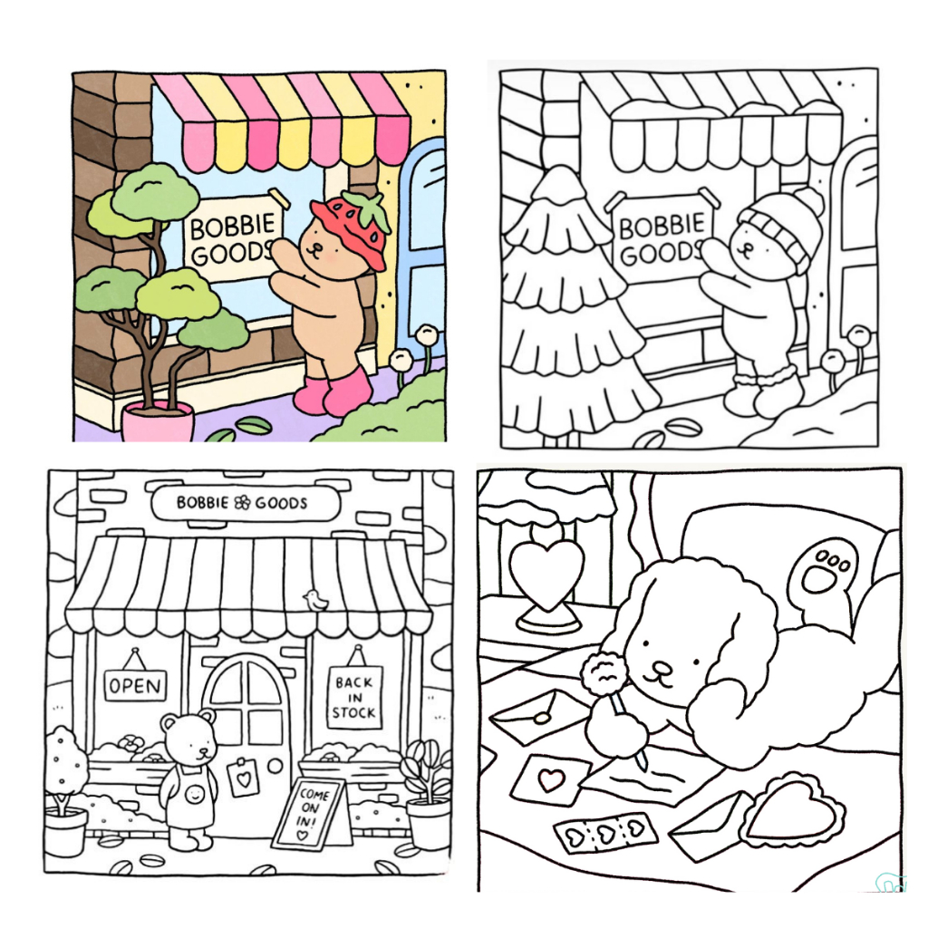 Impressão do Livro de Colorir Bobbie Goods 50 Folhas solta180 Gramatura ...