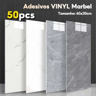 KIT 50 Placa Adesiva 3d Mármore De Parede Relevo Lavável 30cm X 60cm Autocolante Decoração Quarto