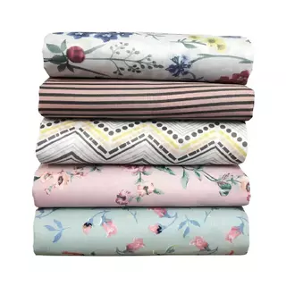 Kit 5 Lençol Avulso Cama Casal Estampado Sem Elastico 150 Fios com Estampas Sortidas