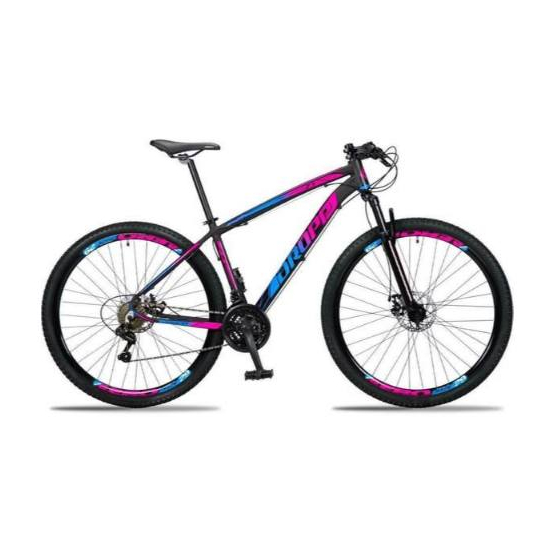 Bicicleta Dropp Z3 Aro 29 Câmbios Shimano Azul + rosa