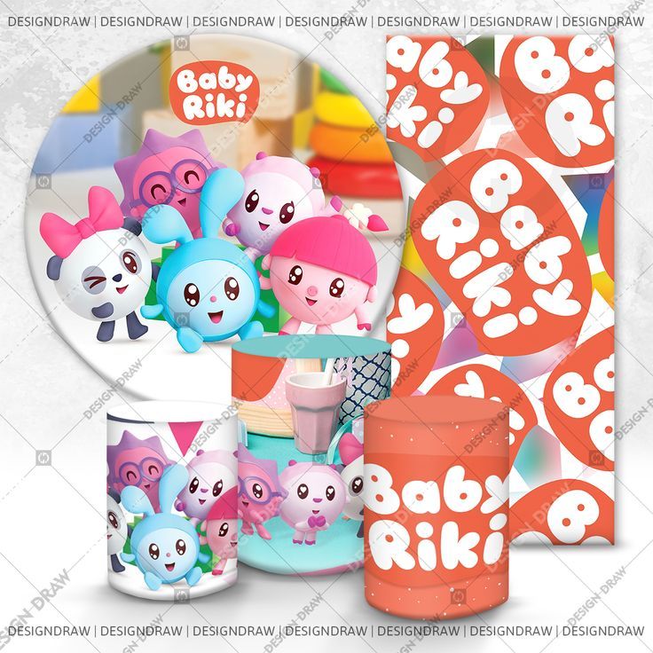 KIT PAINEL DE FESTA BABY RIKI - 1 REDONDO 1,50 + 1 VERTICAL 2X1 + 3 ...
