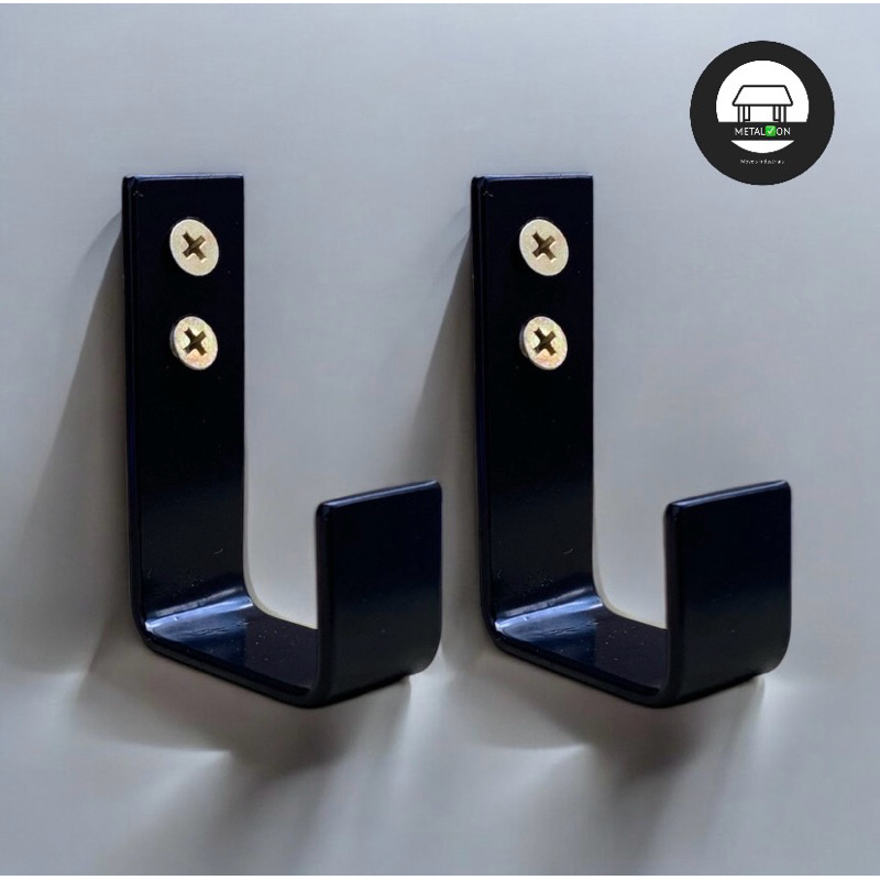 Kit 02 Ganchos De Metal Cabide Multiuso de Parede Decoração e Organização