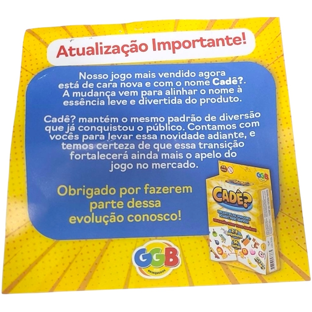 Jogo de Raciocínio Achei! / Cadê? Educativo Divertido ESTA DE CARA