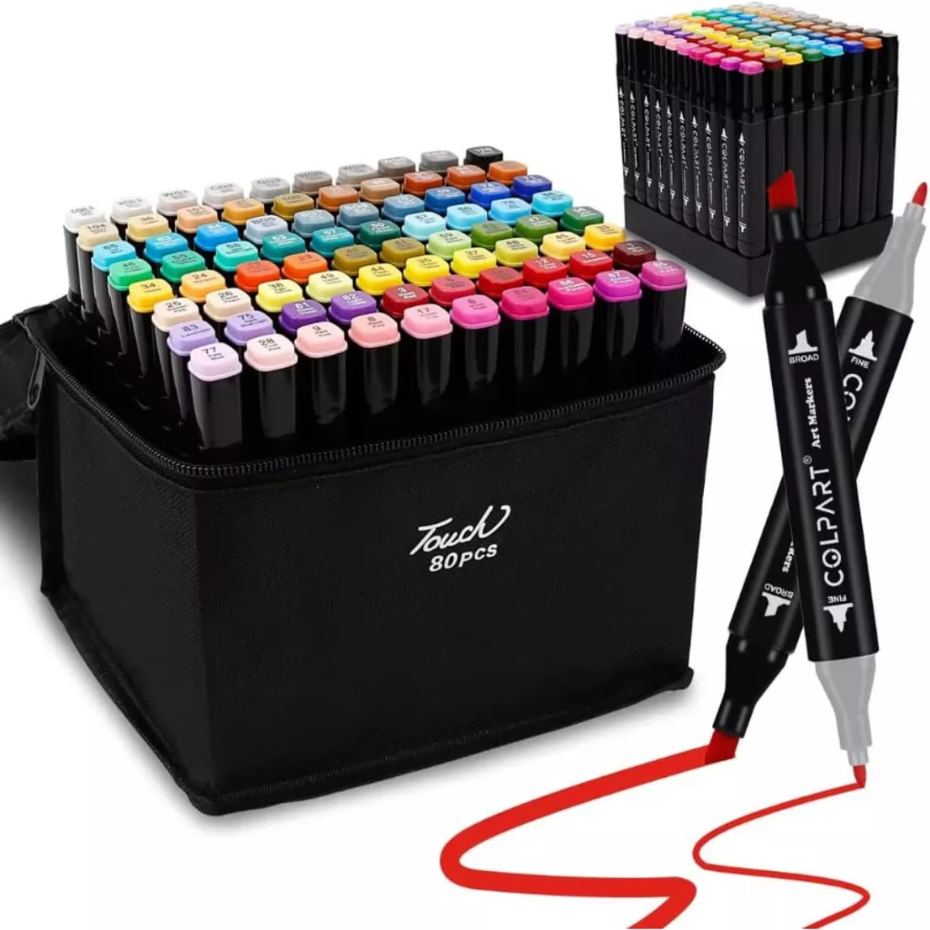 りーちろー　2 CANETA TOUCH COM 80 CORES PONTA DUPLA REF C60083 | Shopee Brasil