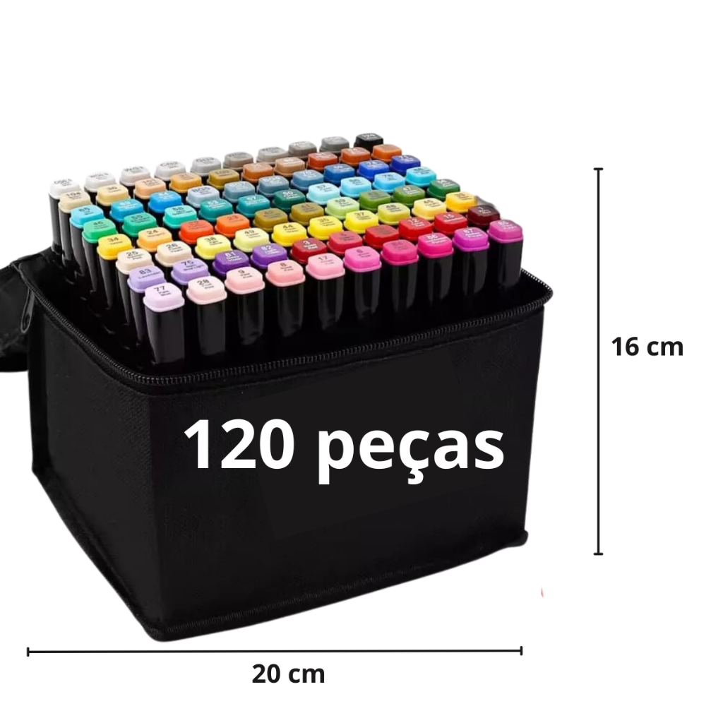 CANETA TOUCH COM 120 CORES COM PONTA DUPLA REF C42516 | Shopee Brasil