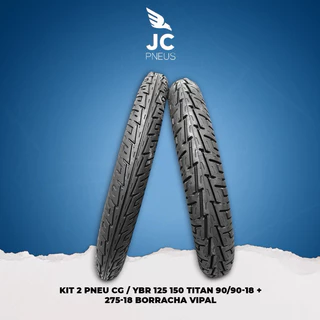 Kit 2 Pneu Cg / Ybr 125 150 Titan 90/90-18 + 275-18 BORRACHA VIPAL em Oferta na Shopee