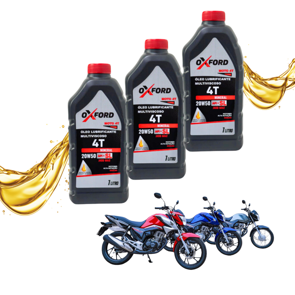 Kit 3 Óleos Motor Lubrificante Mineral Para Moto Titan Fan e Start 4 ...