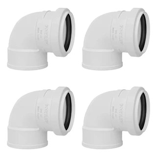Pacote 25 unid Joelho PVC 90° Para Tubo Esgoto Com Anel 40mm Fortlev em Oferta na Shopee
