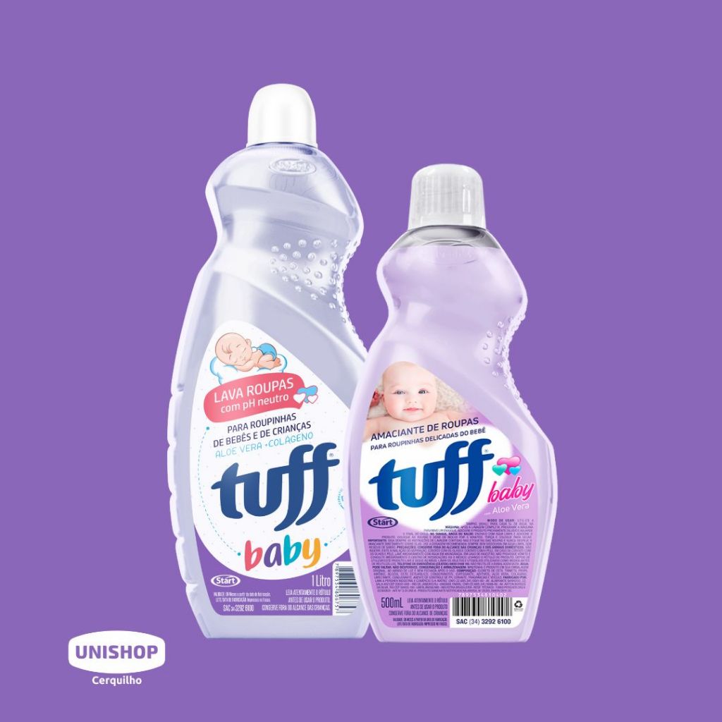 Kit Lava Roupa Líquido Neutro 1L + Amaciante Tuff Baby 500ml | Shopee ...