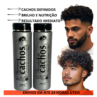 Kit Ativador de Cachos Masculino Brilho Definição Hidratação