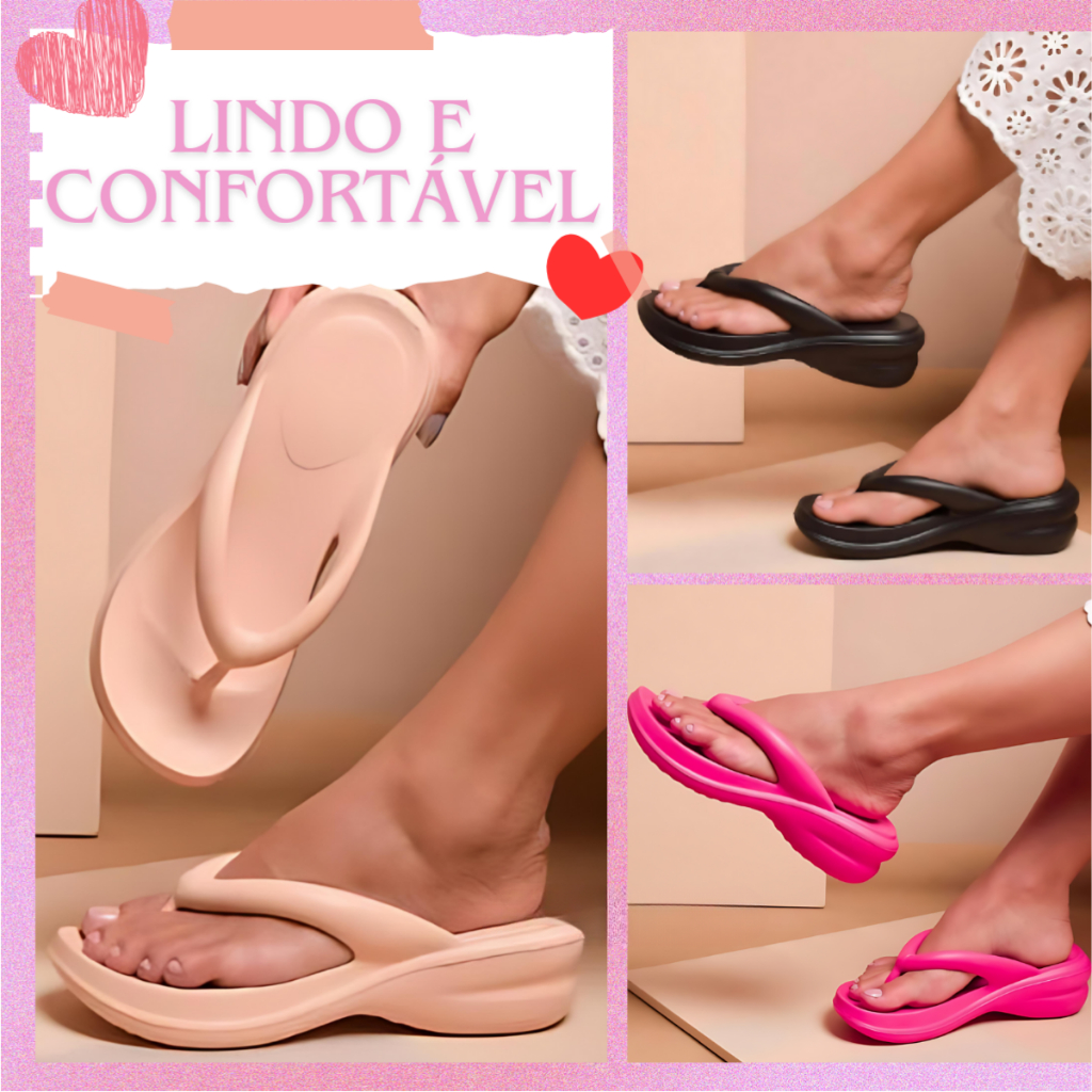 Chinelo Feminino Ortopédico Tamanco Idoso Macio Esporão Massageador Leve e  Confotável Várias Cores