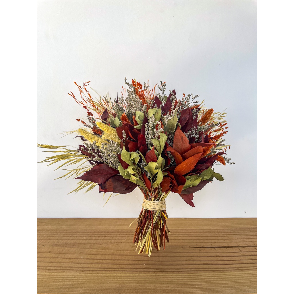 Buquê Desidratado Desconstruído ou Assimétrico (Boho Bouquet) Tons Terrosos p/Noivas Eventos e Decorações
