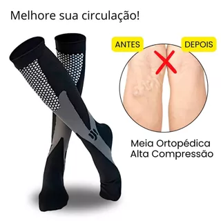 Meias de Compressão Ortopédica Para Recuperação Varizes Tamanho 36 ao 43 Esporte Cirurgia