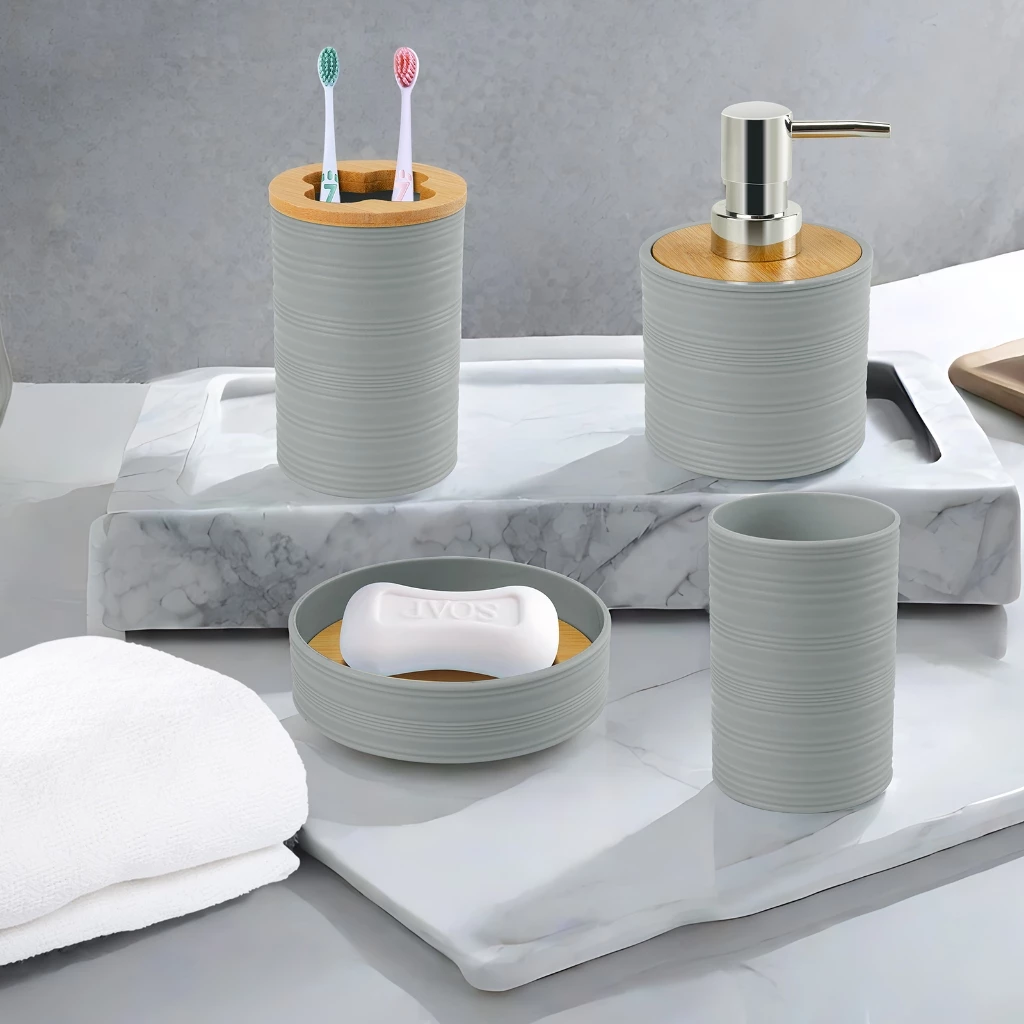 Louis Kit 4 Peças De Banheiro Porta Sabonete Líquido/… 64% OFF | Achadinhos Niuz