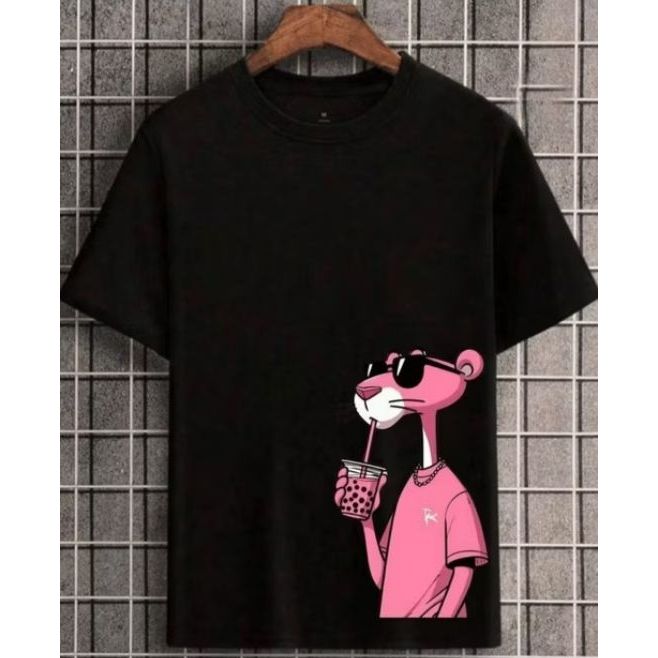 Camiseta Pantera Cor De Rosa Unissex Camisa Estampada Casual
